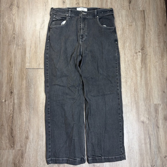 Hollister Other - Hollister Mens Super Baggy Jeans 36x32 Dark Gray Wide Leg Pants Cotton Blend